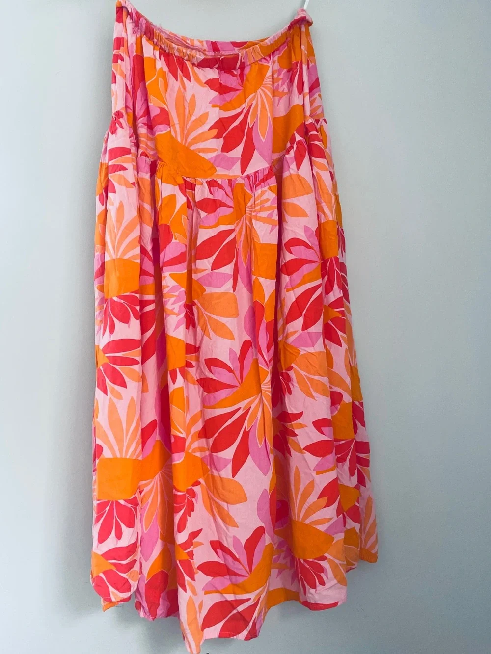 Anthropologie Abel the Label Bright Pink Orange Floral Rumi Maxi Skirt Medium